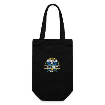 Lacrosse Check Yourself Or I'll Do It - Gift Bag for Bottles - black - Front