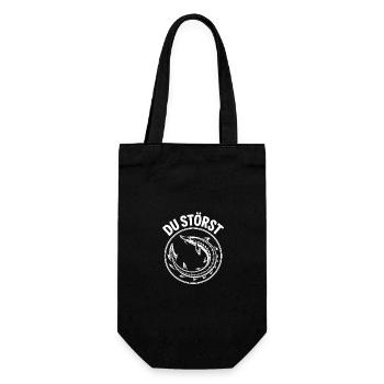 Stör angeln Sportfischen - Du störst. Stördesign - Geschenkbeutel für Flaschen - Schwarz - Vorne