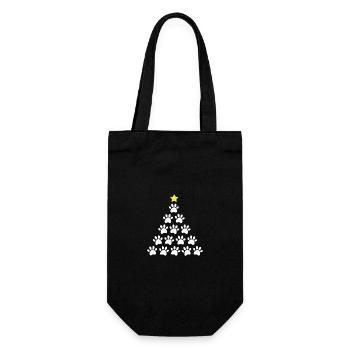 Weihnachtsbaum Pfote - Geschenkbeutel für Flaschen - Schwarz - Vorne