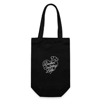 Backen mit Sauerteig und Liebe - Geschenkbeutel für Flaschen - Schwarz - Vorne