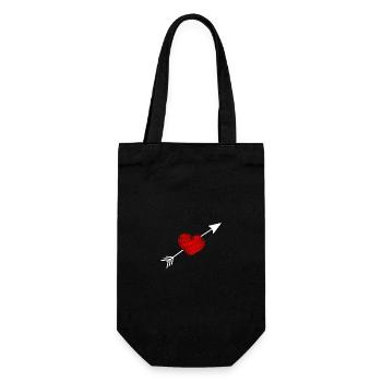 HERZ. HERZ. HERZ. KÜSSEN. SCHMATZEN. KÜSST. - Geschenkbeutel für Flaschen - Schwarz - Vorne