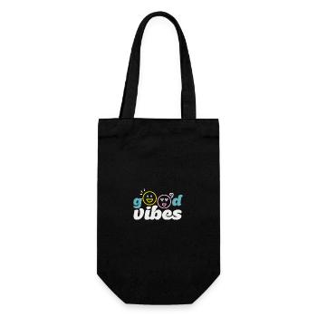 good_vibes - Geschenkbeutel für Flaschen - Schwarz - Vorne