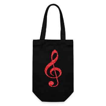 Frohe Weihnachten in der Musik - Geschenkbeutel für Flaschen - Schwarz - Vorne