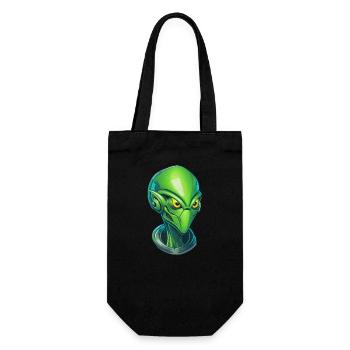 Cool alien cyborg head - Gift Bag for Bottles - black - Front