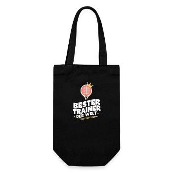 Bester Trainer Tennis Präsent Idee Coach Zubehör - Geschenkbeutel für Flaschen - Schwarz - Vorne