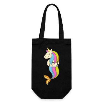 Licorne sirène princesse cadeau - Sac à bouteille - noir - Devant