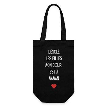 Désolé les filles mon cœur est à maman - Sac à bouteille - noir - Devant