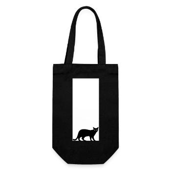 Mignon Cat Motif Autocollant Tablier Coupe Chemise - Sac à bouteille - noir - Devant