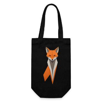 Conception géométrique du renard - Sac à bouteille - noir - Devant