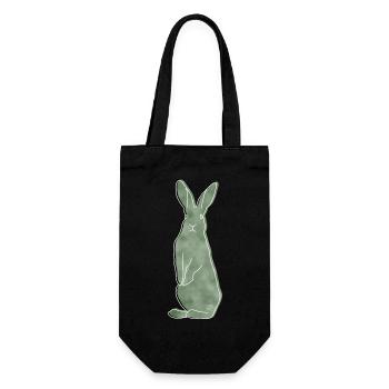 « Bunny », design bohème au trait, série « Woods » - Sac à bouteille - noir - Devant