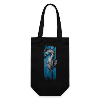 Marine Elegance: Seahorse Serenade - Gift Bag for Bottles - black - Front