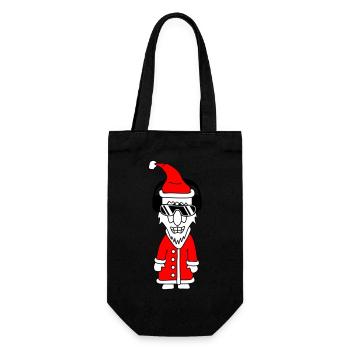 Party Santa Claus Cool Christmas Winter Music - Gift Bag for Bottles - black - Front