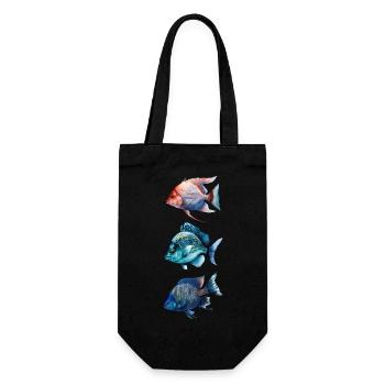 Colorful Sea Fish Trio - Gift Bag for Bottles - black - Front