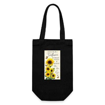 Timeless Treasures Advice From A Sunflower - Gift Bag for Bottles - black - Front