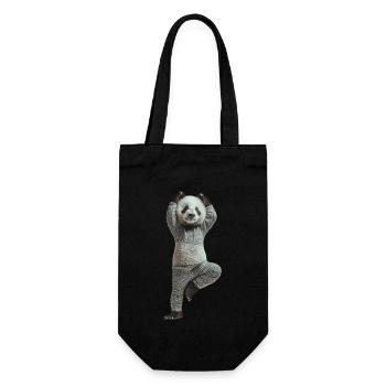 Panda - Geschenkbeutel für Flaschen - Schwarz - Vorne
