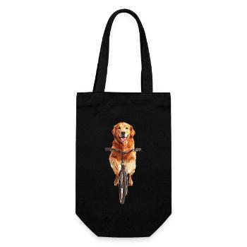Golden Retriever - Geschenkbeutel für Flaschen - Schwarz - Vorne