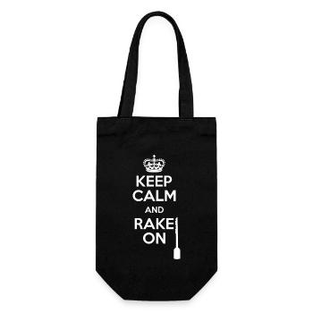 Lockpicking Keep Calm And Rake On Schloss Knacken - Geschenkbeutel für Flaschen - Schwarz - Vorne