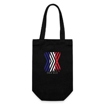 France Flag Distressed Look French Flag - Gift Bag for Bottles - black - Front