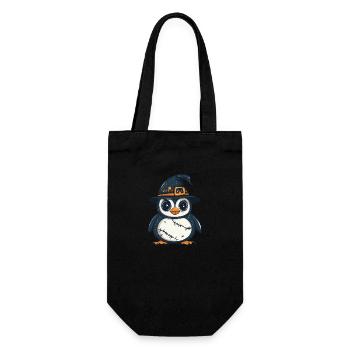 Pinguin Halloween Zombie - Geschenkbeutel für Flaschen - Schwarz - Vorne