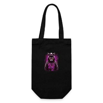 Cyber Hacker Katze - Geschenkbeutel für Flaschen - Schwarz - Vorne
