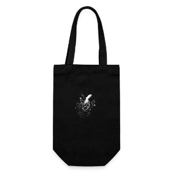 Croquis de pieuvre cool en blanc - Sac à bouteille - noir - Devant