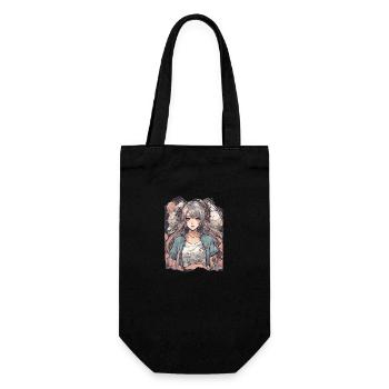 Serenity Blossom Anime Frau Manga Charakter - Geschenkbeutel für Flaschen - Schwarz - Vorne