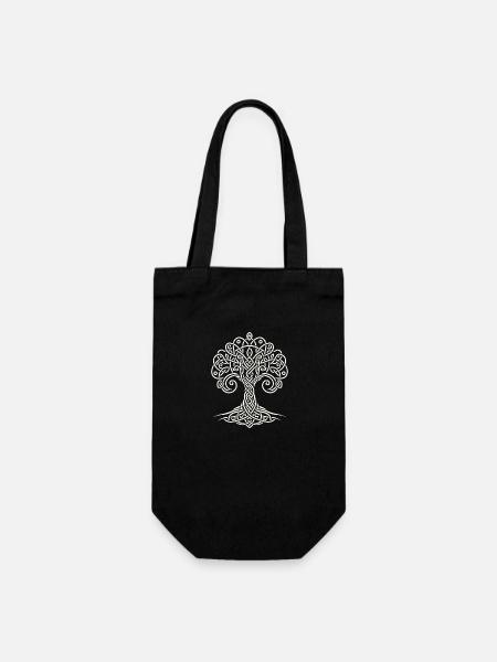 Yggdrasil Keltischer Baum - Geschenkbeutel für Flaschen - Schwarz