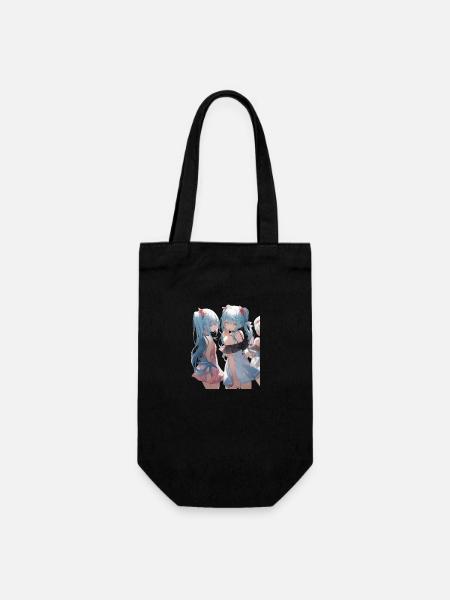Beautiful Anime Woman - Geschenkbeutel für Flaschen - Schwarz