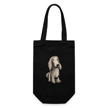 Afghan Hound Hund Niedlich - Geschenkbeutel für Flaschen - Schwarz - Vorne