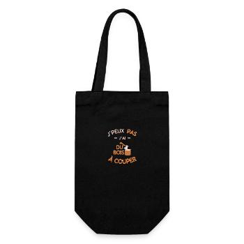 T-shirt - I can't I have wood to cut - Gift Bag for Bottles - black - Front