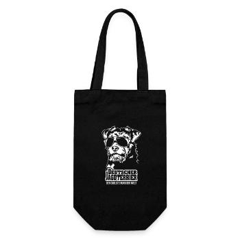 Deutscher Jagdterrier coolster Hund Hunde Wilsigns - Geschenkbeutel für Flaschen - Schwarz - Vorne
