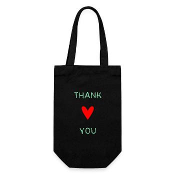 VIELEN DANK. DANKE. VIELEN DANK. JAHRESTAG. GEBURT. - Geschenkbeutel für Flaschen - Schwarz - Vorne