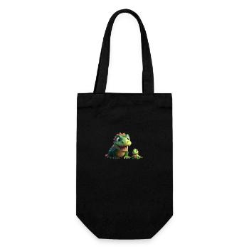 Deux amis dinosaures mignons - Sac à bouteille - noir - Devant