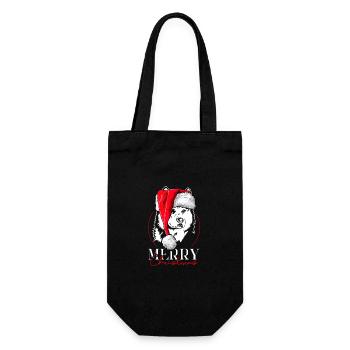 Père Noël Sibérien Husky joyeux Noël Wilsigns - Sac à bouteille - noir - Devant