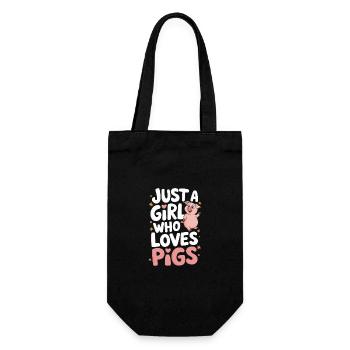 Schwein Tier - Geschenkbeutel für Flaschen - Schwarz - Vorne