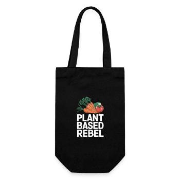 Vegetarisch Vegan Veggie Vegetarier - Geschenkbeutel für Flaschen - Schwarz - Vorne