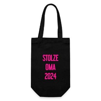 Stolze Oma 2024 – Perfekt für frischgebackene Omas - Geschenkbeutel für Flaschen - Schwarz - Vorne