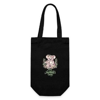 Koala Lover Hug Floral Mum Happy Mother's Day - Geschenkbeutel für Flaschen - Schwarz - Vorne