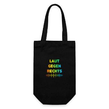 Laut gegen rechts Nr 07 - Geschenkbeutel für Flaschen - Schwarz - Vorne