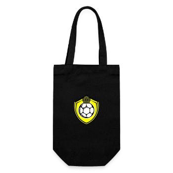 Fussball Logo Schild Mannschaft - Geschenkbeutel für Flaschen - Schwarz - Vorne