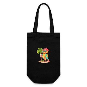 Perroquet d’été plage bande dessinée - Sac à bouteille - noir - Devant