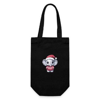 Bande dessinée de Noël éléphant - Sac à bouteille - noir - Devant