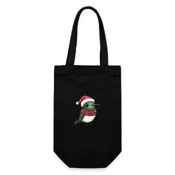 Colibri oiseau Noël bande dessinée - Sac à bouteille - noir - Devant