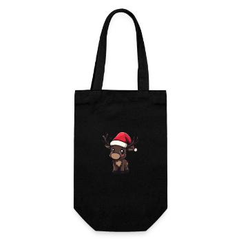 Elch Weihnachten Niedlich - Geschenkbeutel für Flaschen - Schwarz - Vorne