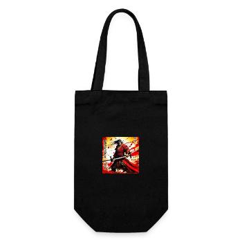 Roter Samurai im Blutsturm - Geschenkbeutel für Flaschen - Schwarz - Vorne