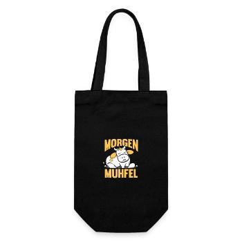 cow farmer farmer morning mill - Gift Bag for Bottles - black - Front