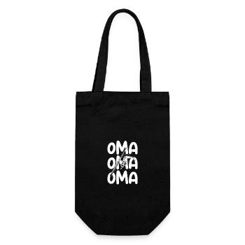 Anglerin Oma Großmutter Angeln - Geschenkbeutel für Flaschen - Schwarz - Vorne