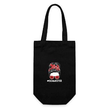 Accordion Player Sister Accordion - Gift Bag for Bottles - black - Front