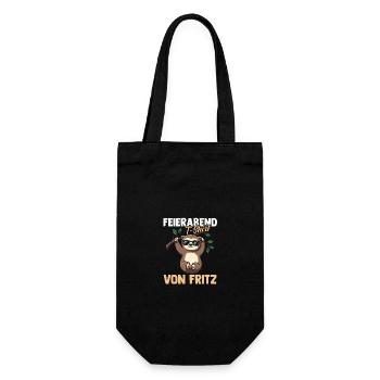 Faultier Fritz - Geschenkbeutel für Flaschen - Schwarz - Vorne