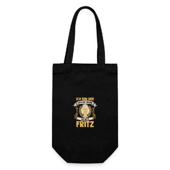 Bier Bierliebhaber Saufen Feiern Fritz - Geschenkbeutel für Flaschen - Schwarz - Vorne